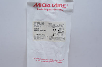 MicroAire 1600-1662 Dual Trocar PTS. K-Wire 0.062inch x 6inch (x)